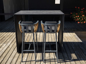 Высокий садовый стул со спинкой