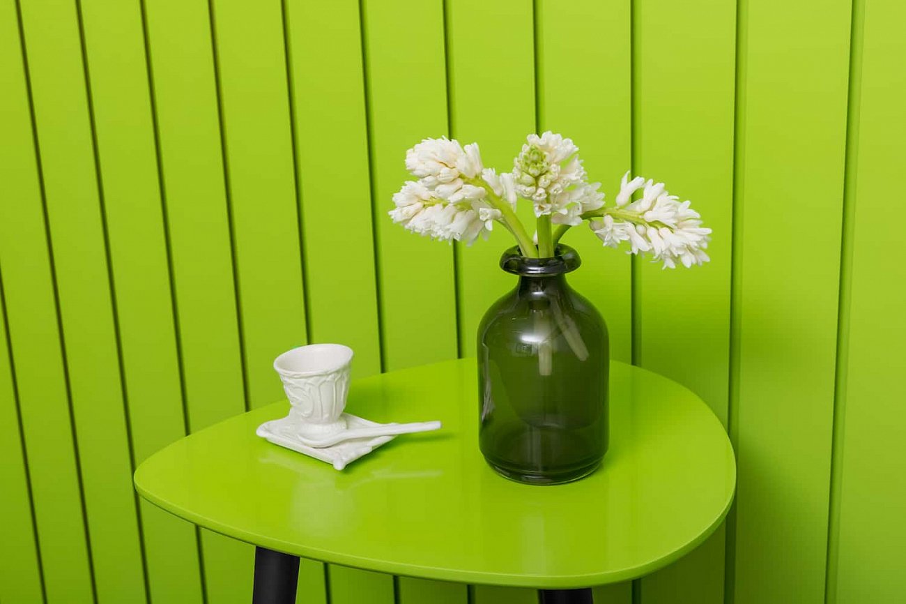 Кофейный столик с черными ножками бирюзовый "Капля" WOODI  00-3966494 Зеленый  - Вид №6