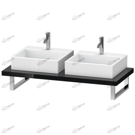 LC103C04040 Консоль для накладных раковин и встраиваемых умывальников, Толщина консоли 45 мм L-Cube #LC103C 550 мм Черный глянцевый лак Duravit