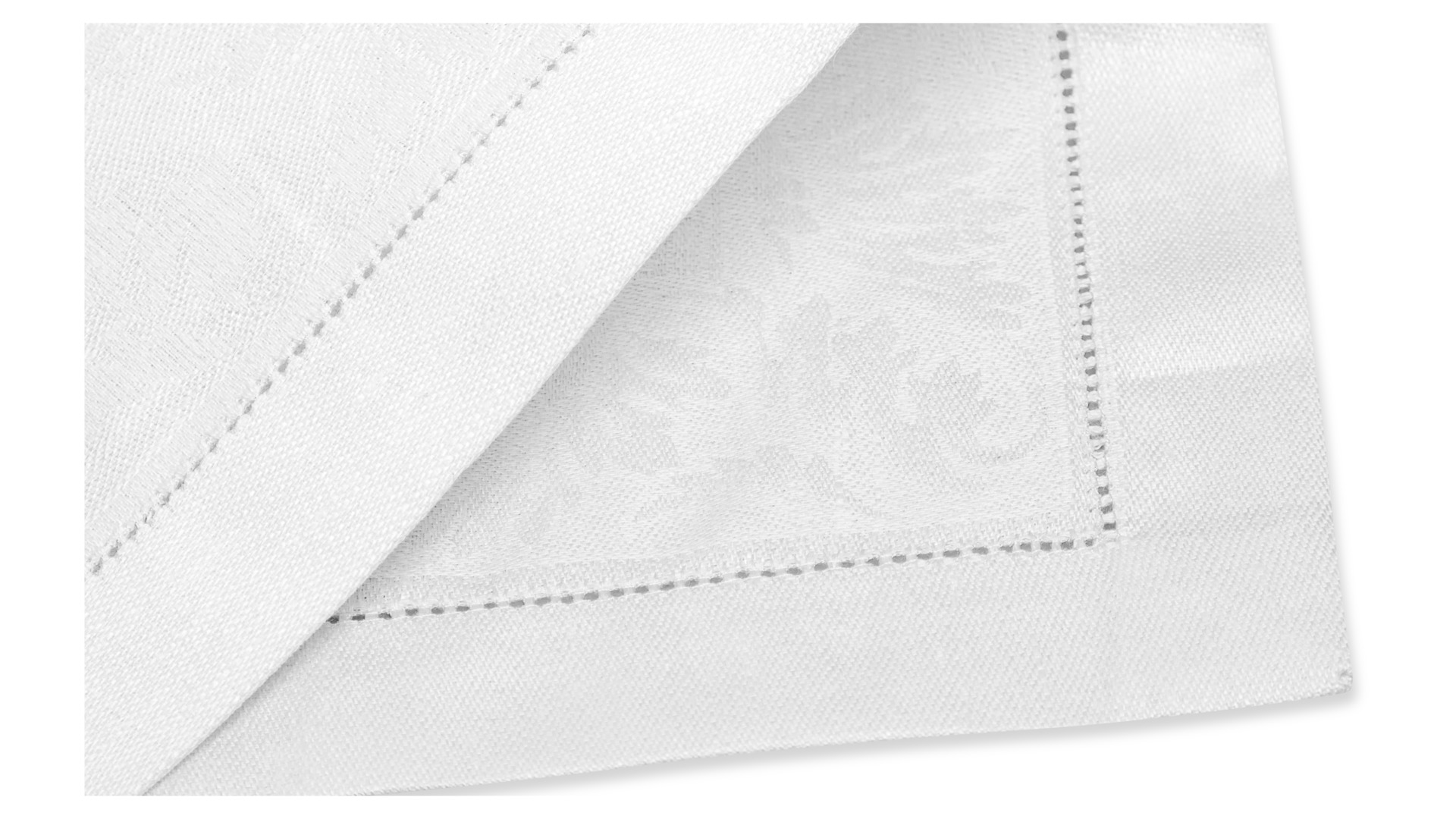 10652861 Яковлевский жаккард Салфетка столовая Яковлевский Жаккард Акантус 45х45см белая, полулен Ткань  - Вид №2