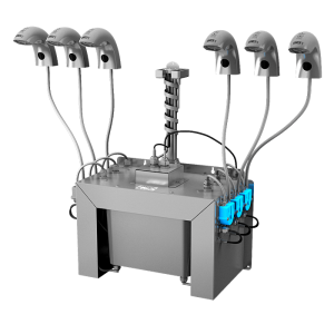 03458 Комплект 6 шт. автоматических смесителей для холодной или температурно-подготовленной воды, с интегрированным автоматическим дозатором мыла, центральный 6 л бачок для мыла, 230 В SANELA