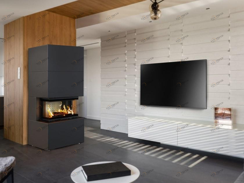 Kratki Дровяной стальной камин с панорамным остеклением sun-id-1360771