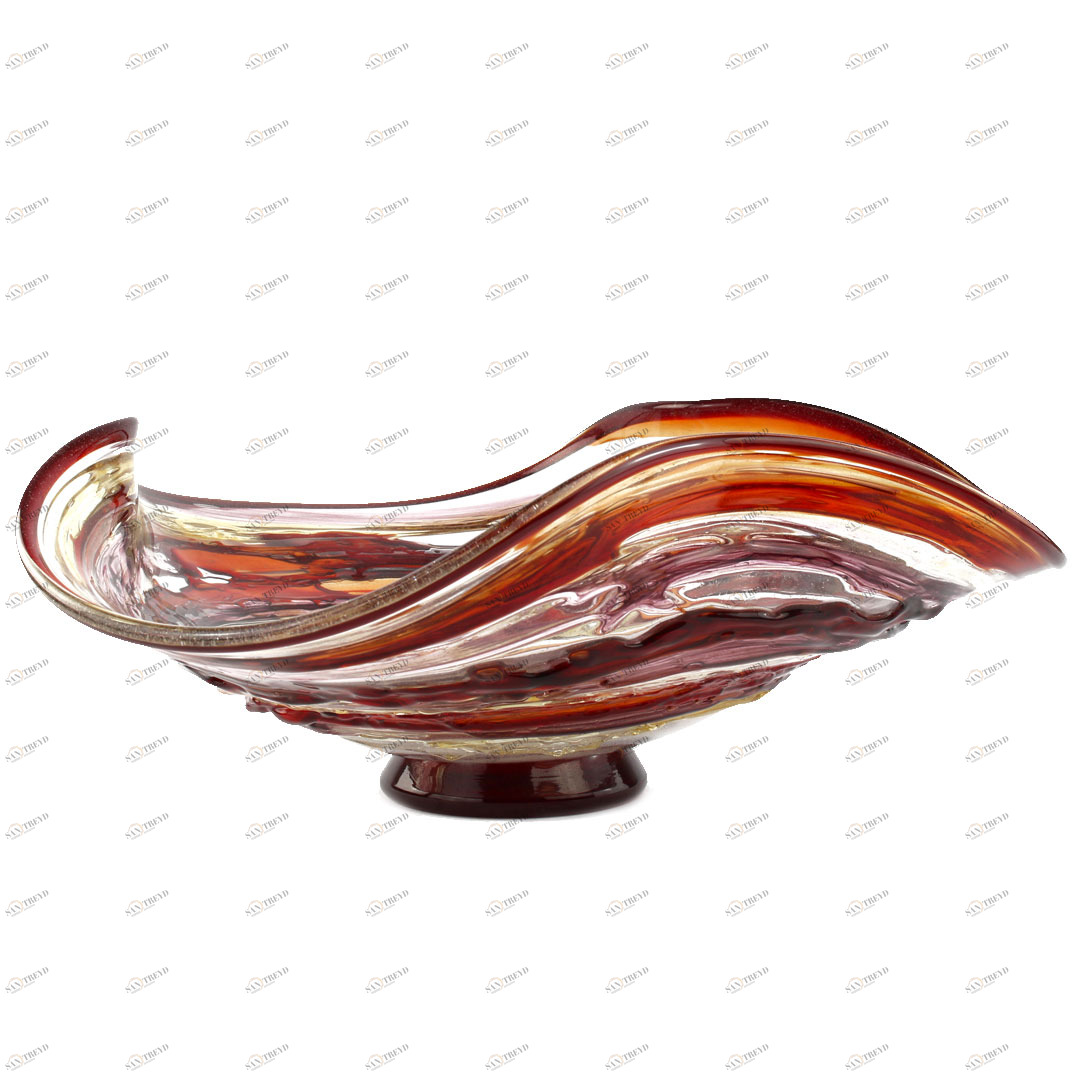 362 ORIGINALMURANOGLASS Декоративная чаша Kyros - красно-черная 26 см 