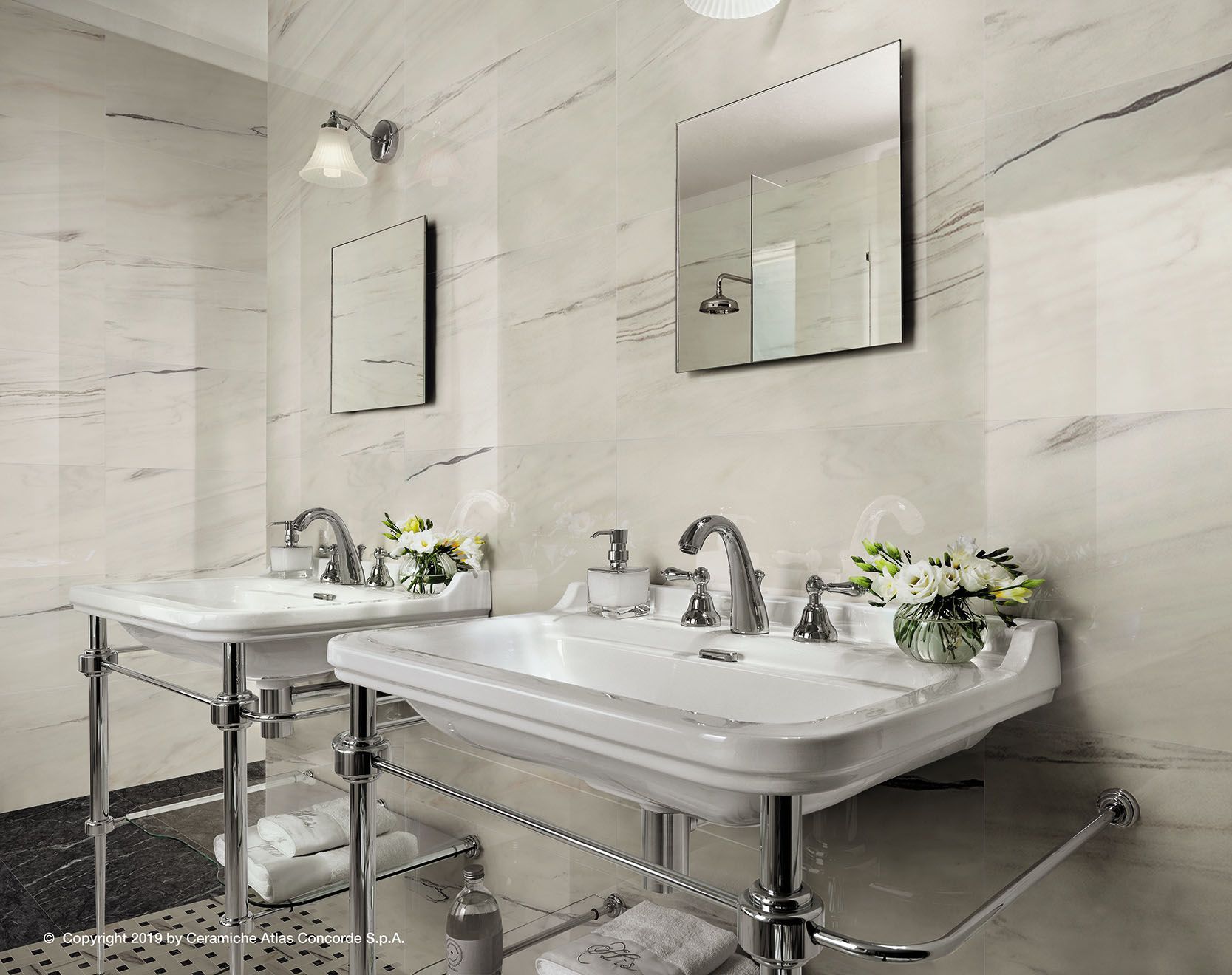 Белое керамическое покрытие с эффектом мрамора Atlas Concorde Marvel Dream ARCH-00073412 - Вид №31