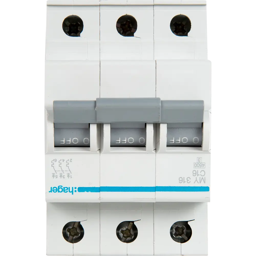 Автоматический выключатель Hager MY316 3P C16 А 4.5 кА STLM-2089517 - Вид №1
