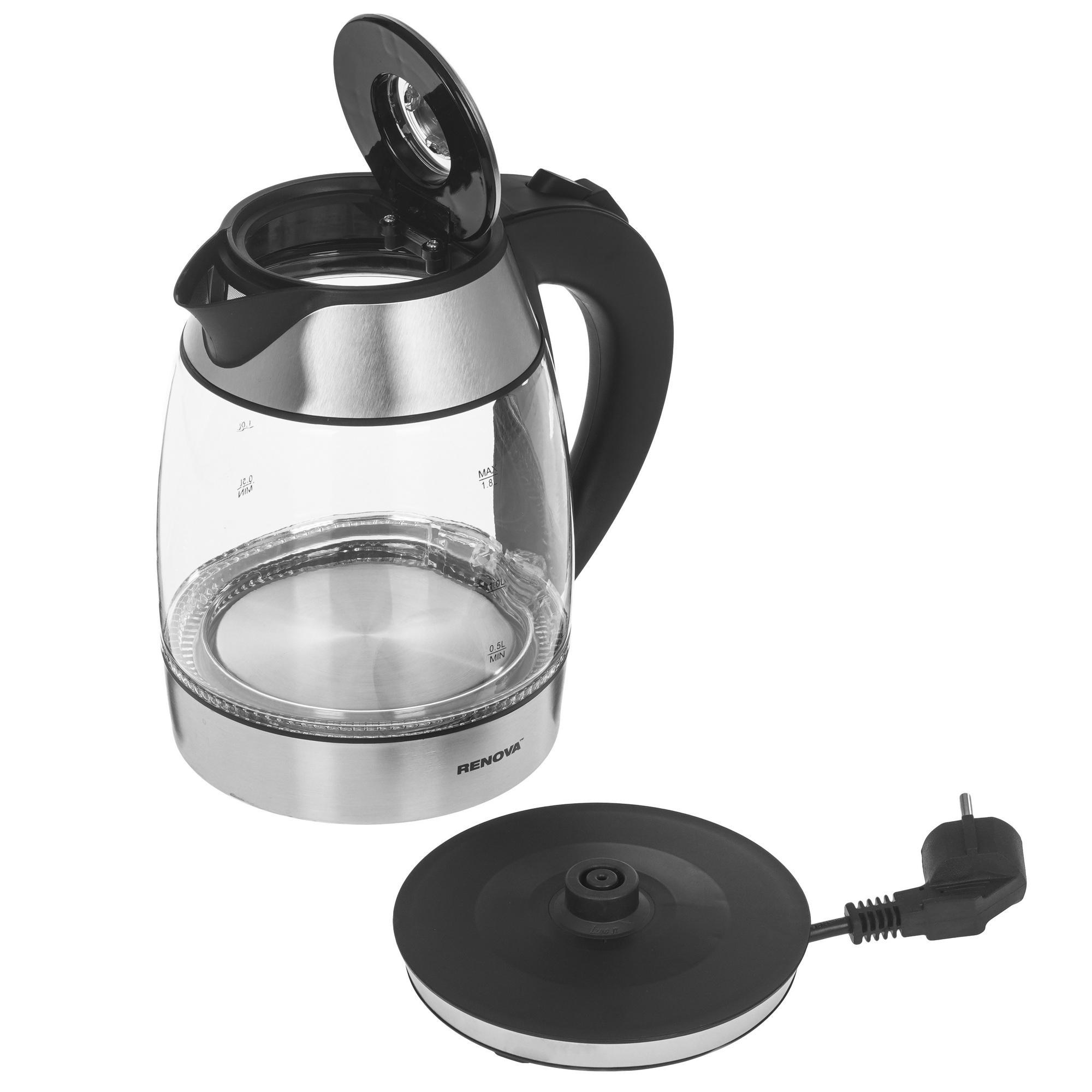 9207214 Электрочайник Renova KT17G-06B серебристый STDN-0051104 - Вид №4