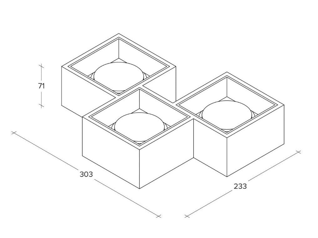 Гипсовый потолочный светильник Tecnico NASSO 3 QUADRATA ARCH-00101200 - Вид №13