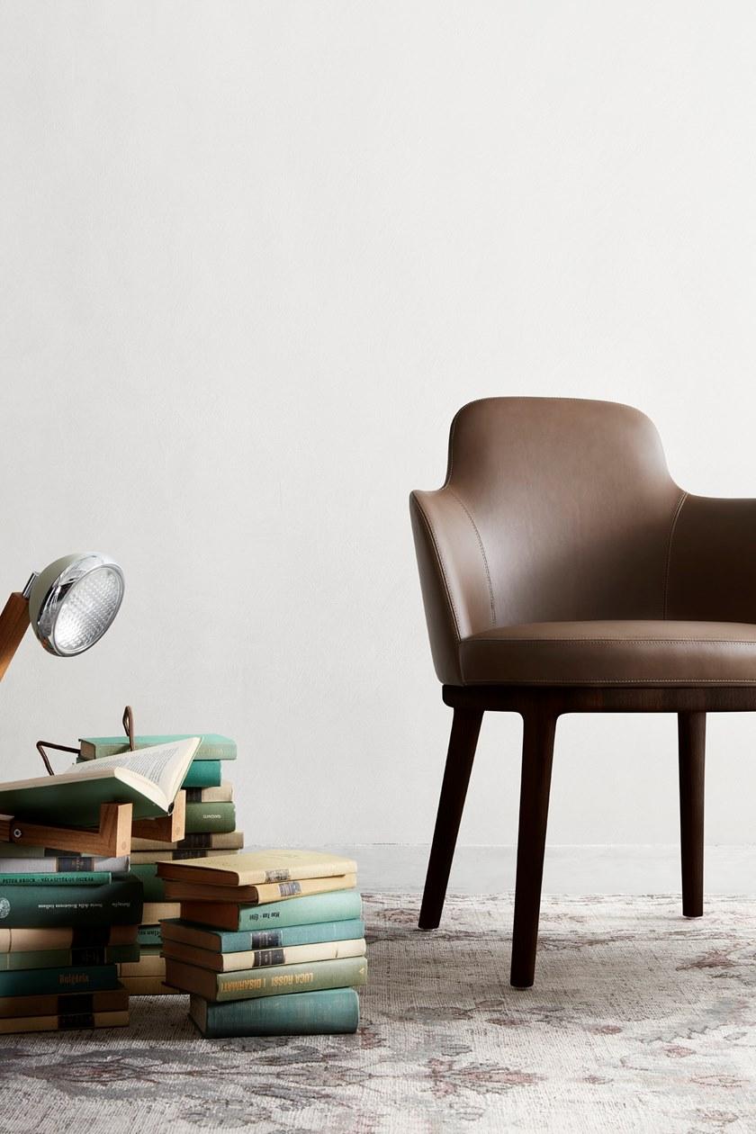 Lema Мягкое кожаное кресло с подлокотниками Lucylle sun-id-1418356 - Вид №1