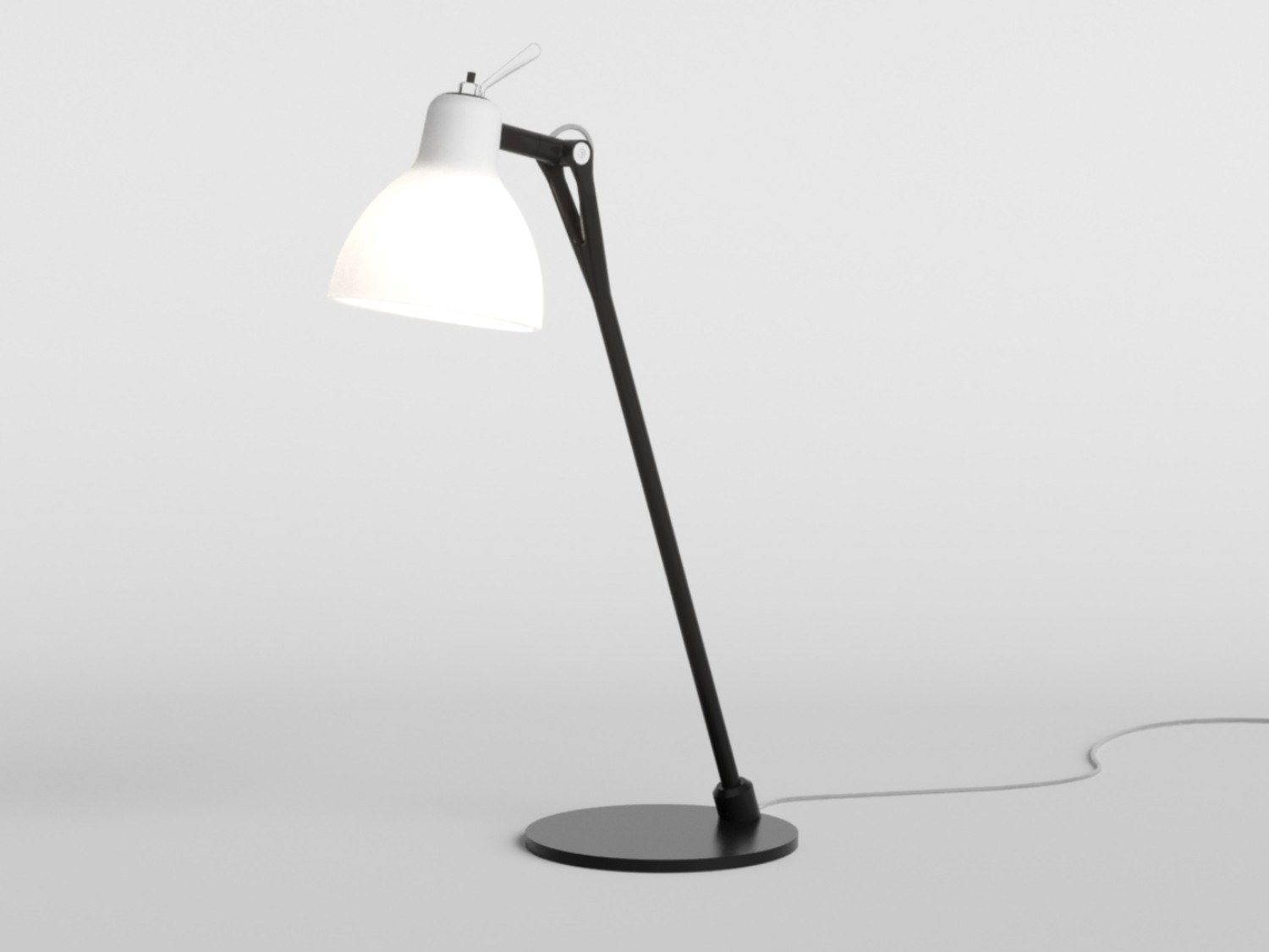 Настольная лампа из стали и стекла с гибкой рукояткой Rotaliana Luxy ARCH-00026418 - Вид №1