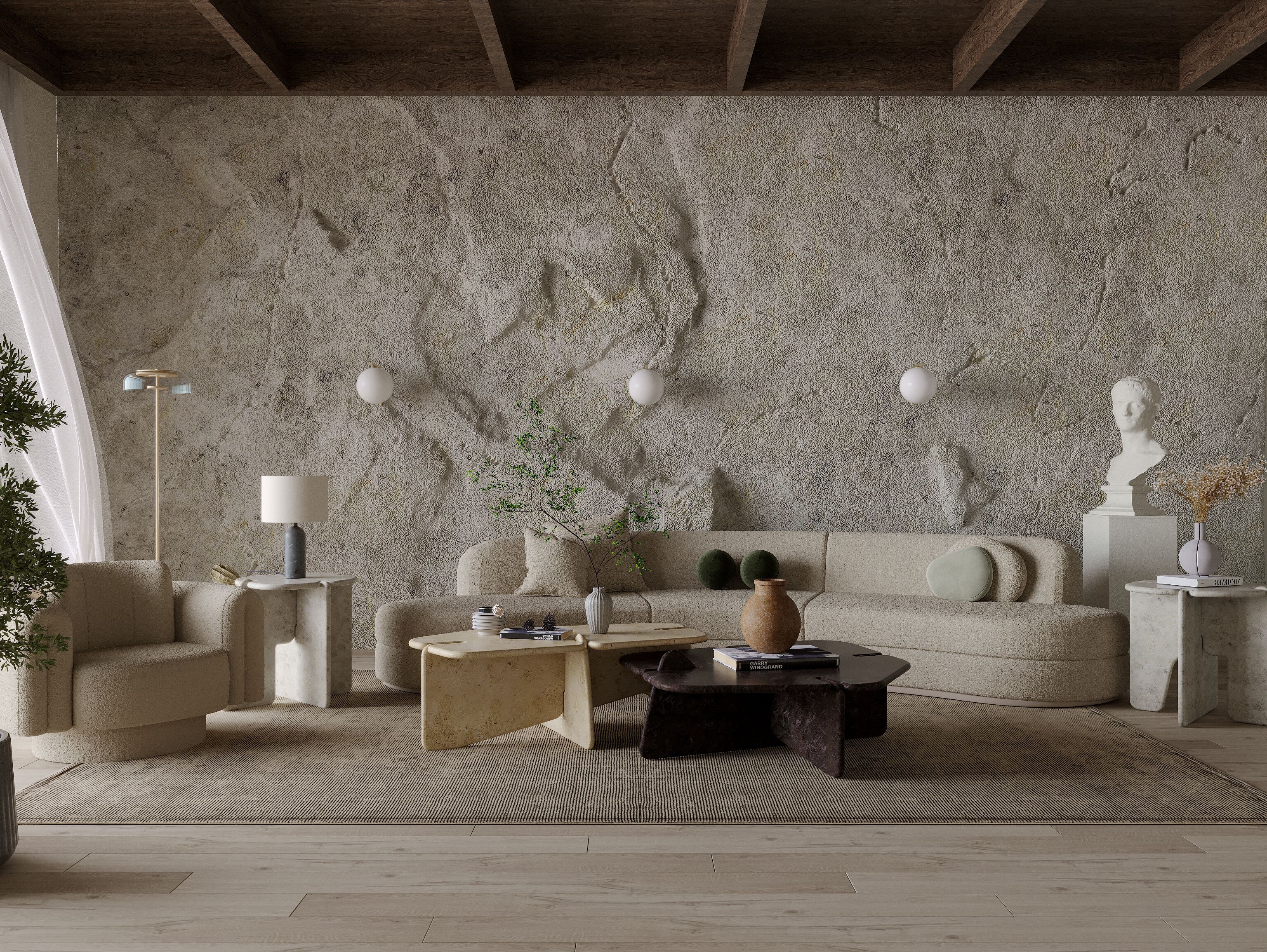 Журнальный столик из натурального камня Davani Lamé ARCH-00008926 - Вид №3