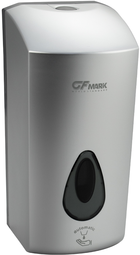 GFmark - Дозатор СЕНСОРНЫЙ, ПЕНА, пластик АБС, СЕРЫЙ, большой, с глазком - капля, 1000 мл,, код: 6397