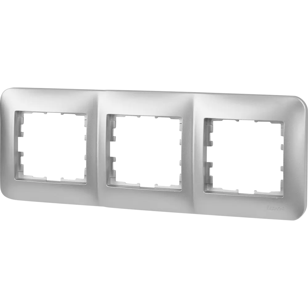 Рамка для розеток и выключателей Lezard Karina Life 3 поста горизонтальная цвет матовый серый STLM-2024011 - Вид №1