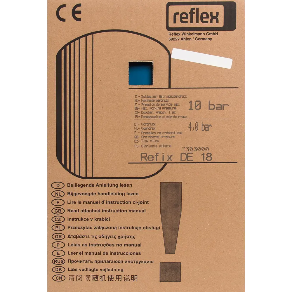 Гидроаккумулятор вертикальный 18 л Reflex DE 3/4" синий STLM-2172472 - Вид №4