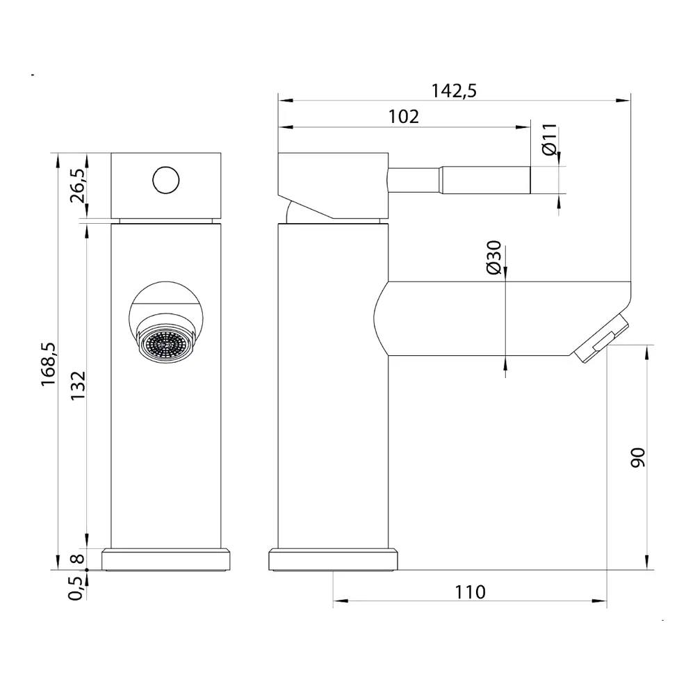 Смеситель VIDAGE Лаго для раковины — элегантный черный с керамическим картриджем 89360863 STLM-1480461 - Вид №5