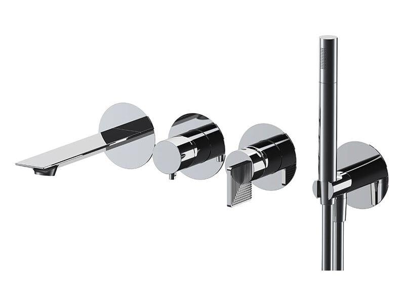 Настенный набор для ванны с 4 отверстиями и ручным душем Daniel Rubinetterie Stellar ARCH-00068607