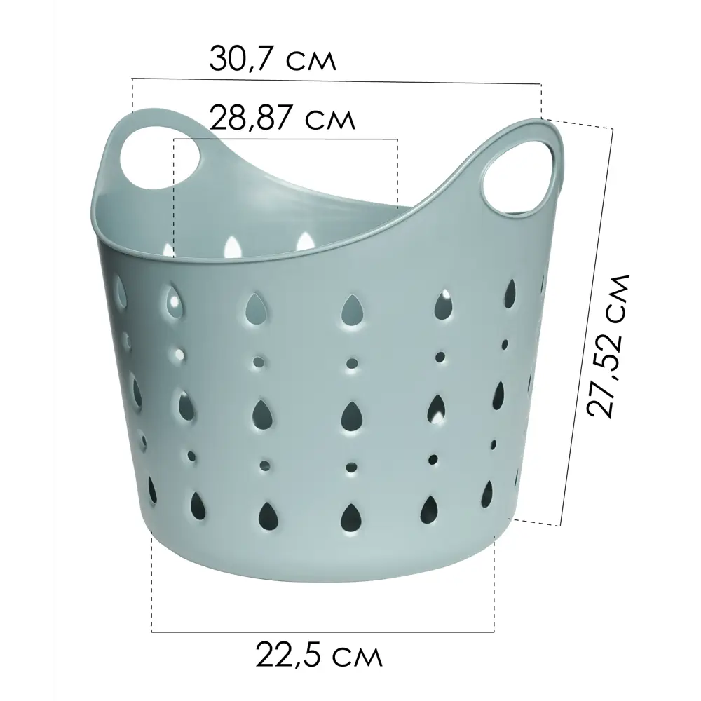 Корзина для белья Berossi CubaLibra ИК 74975000 10 л цвет серая мистерия STLM-2206430 - Вид №6