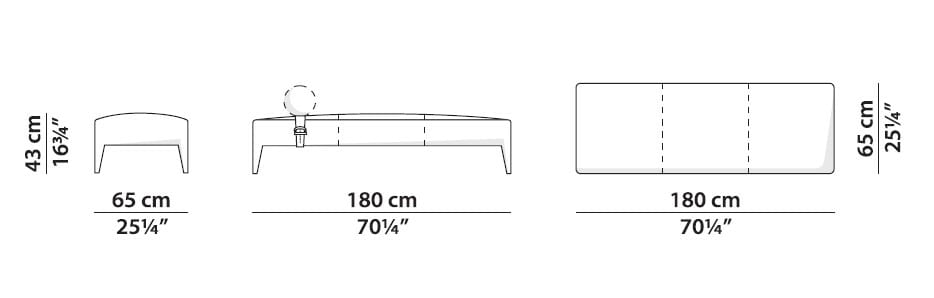 Кожаная обивка Dormeuse с подголовником Baxter FREUD ARCH-00119166 - Вид №2