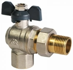 Кран шаровый амер. 3/4 L U В г/ш угл. со сгоном баб AQL 1172  AQL 1172