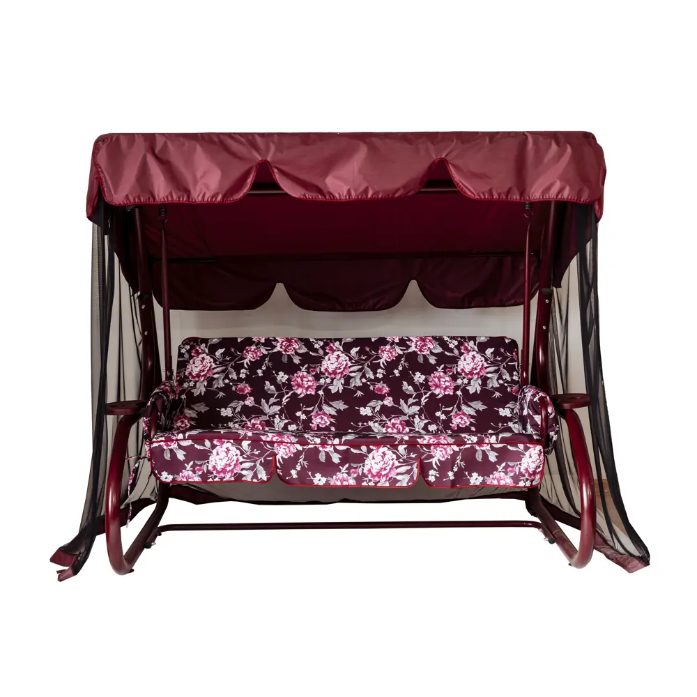Качели садовые София 3-х местные (до 350 кг) бордовый/ розовый GREENGARD STLM-2107040 - Вид №2