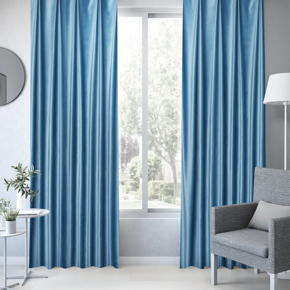 Штора на ленте Inspire Nelli 200x280 см цвет голубой 86255231 STLM-2130656  - Вид №6
