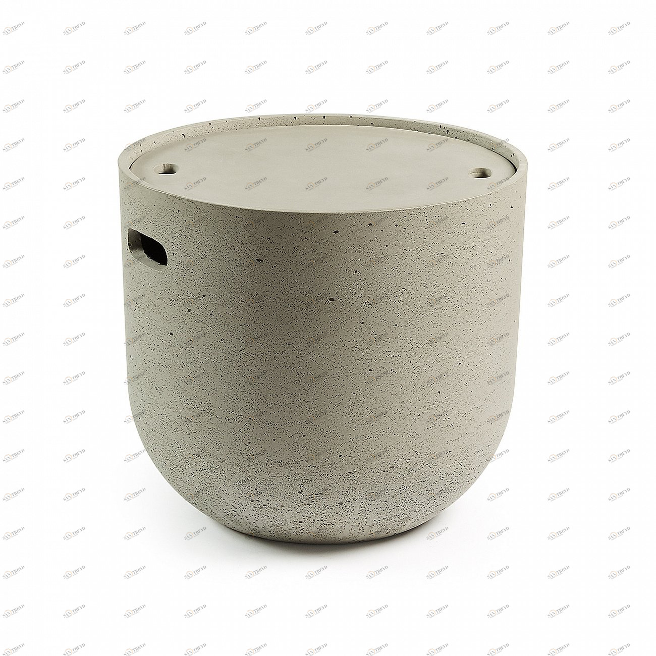 Приставной столик круглый из цемента с крышкой 49 см Rhette CC0505RF03 от La Forma LA FORMA RHETTE 344965 Серый 