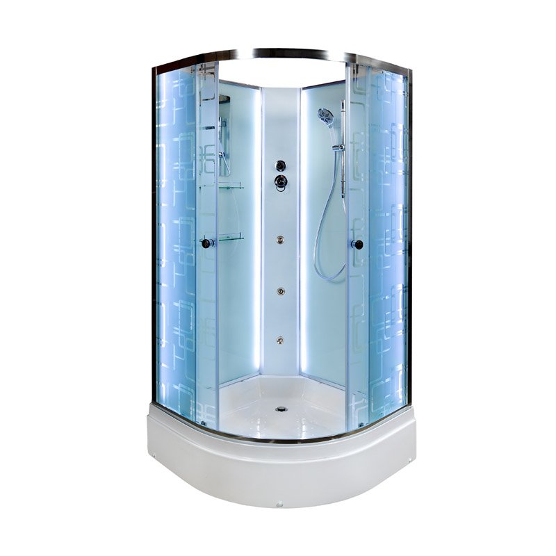 D120S+ эл. L Душевая кабина DETO Серия D ЕМ2710 N LED с гм.