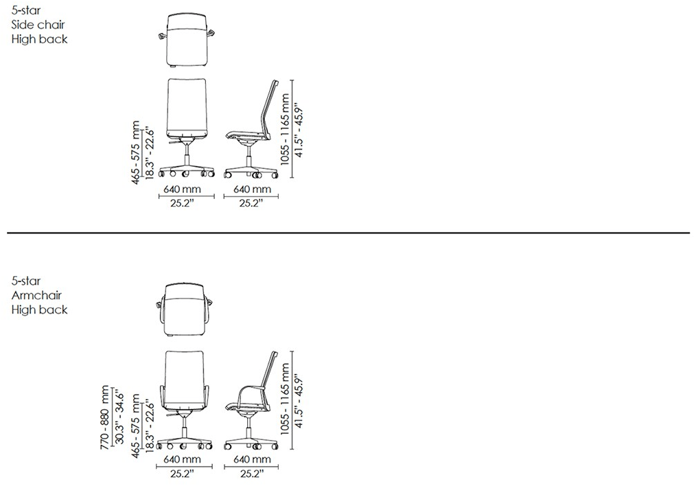 Howe Регулируемое по высоте офисное кресло с 5 спицами и колесами Mn1 sun-id-1483624 - Вид №2