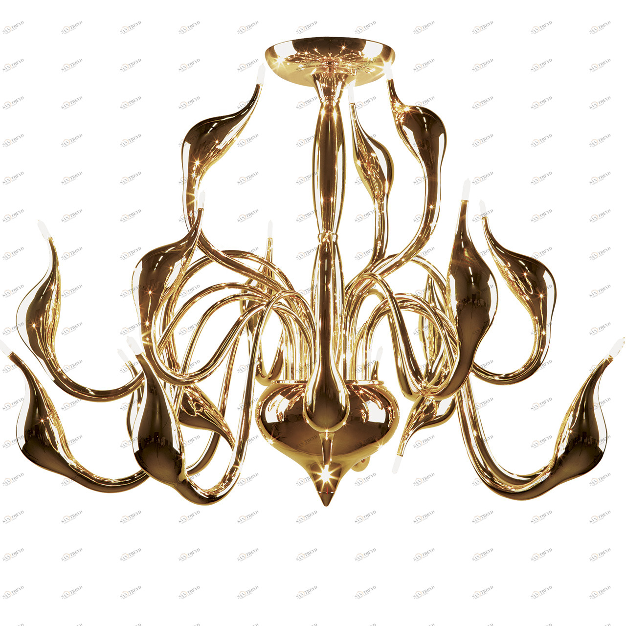 Потолочная люстра Lightstar Cigno Collo 751182 LIGHTSTAR ДИЗАЙНЕРСКИЕ, CIGNO COLLO 058249 Золотой 