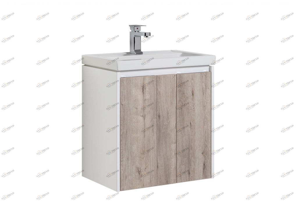 Тумба с раковиной Aquanet Клио 60 дуб кантри/белый 0019571900187812