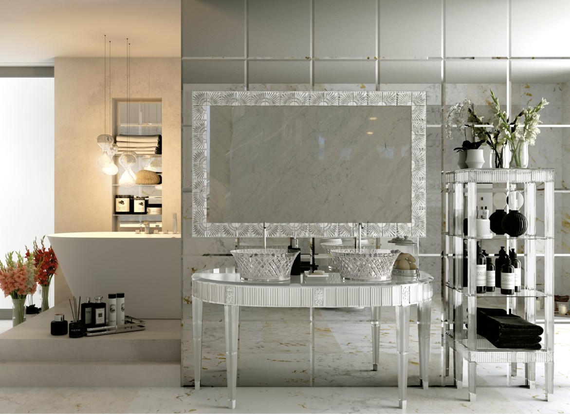 2545 CON 2 LAVABI 7066 Console da bagno stondata 2545 Bianchini&Capponi CRISTALLO Bianchini Capponi - Вид №2