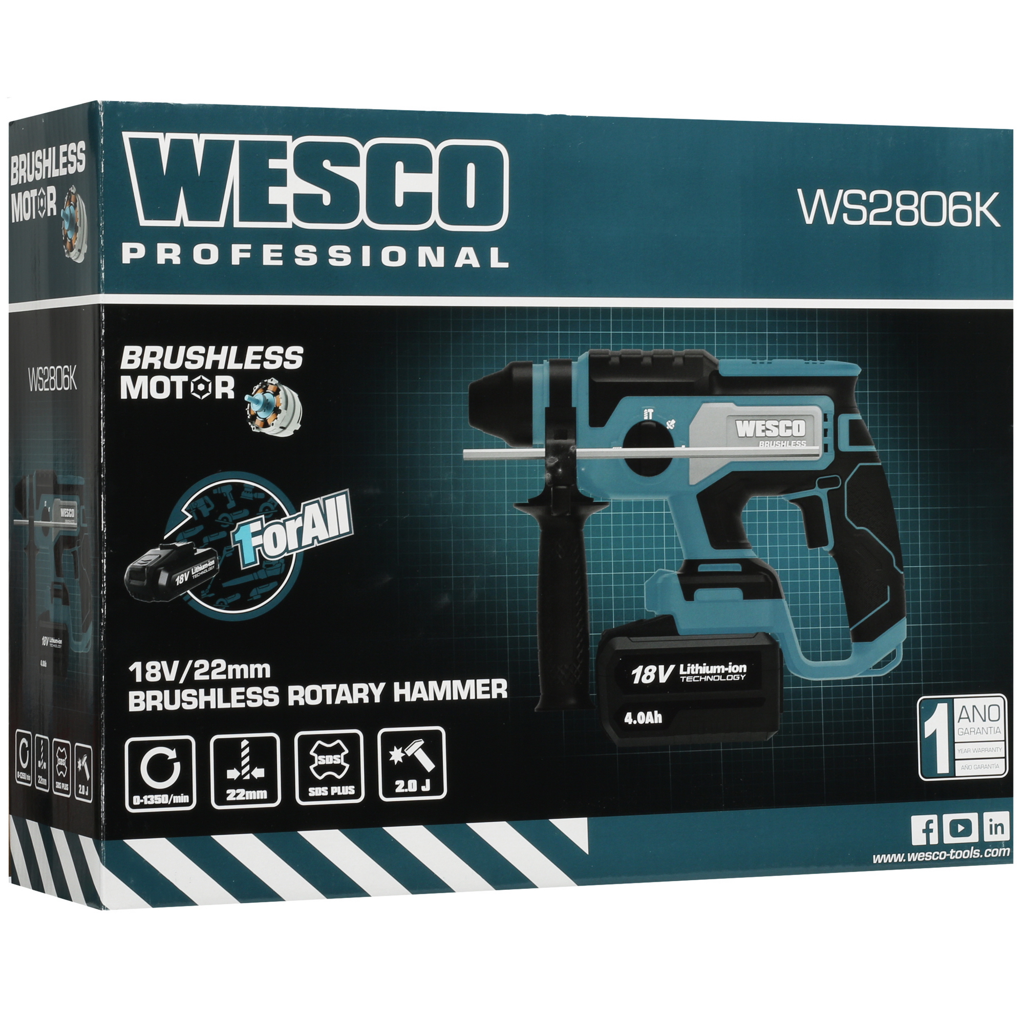 Перфоратор Wesco WS2806K 1ForAll 18V 5411554 STDN-0115303 - Вид №11
