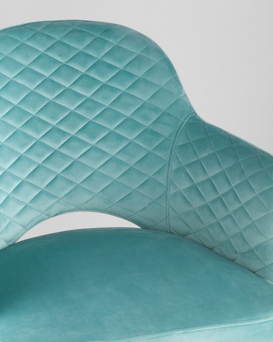 Стул с подлокотниками мягкий мятный с черными металлическими ножками "Венера диамант" STOOL GROUP ДИЗАЙНЕРСКИЕ 00-3881941 Голубой  - Вид №7