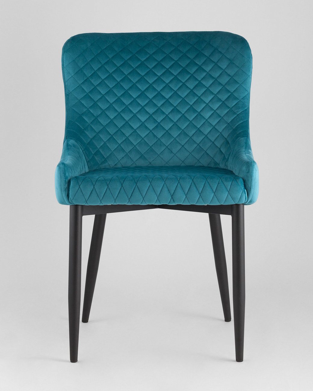 Стул мягкий со спинкой темно-бирюзовый с черными металлическими ножками "Ститч" STOOL GROUP ДИЗАЙНЕРСКИЕ 00-3881931 Голубой  - Вид №1
