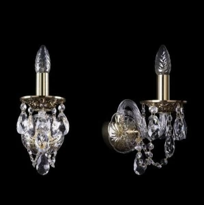 Бра Bohemia Ivele 1600/1/GB BOHEMIA IVELE СВЕЧА 078569 Золото;прозрачный