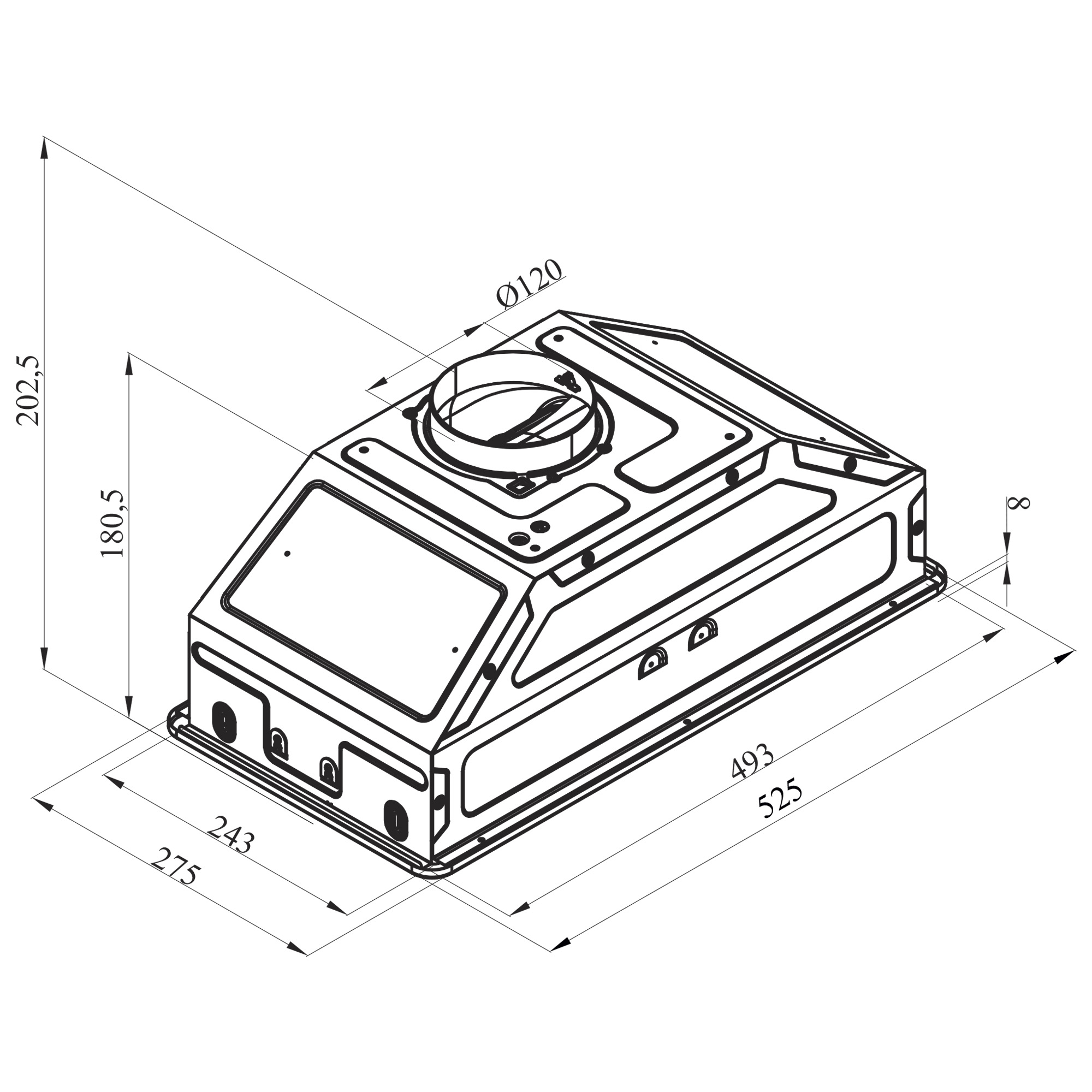 9136707 Вытяжка полновстраиваемая Оasis UN-50B черный OASIS STDN-0044515 - Вид №11