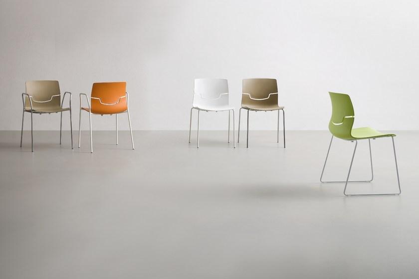 GABER Стул из полипропилена штабелируемый с подлокотниками Slot sun-id-1451305 - Вид №2