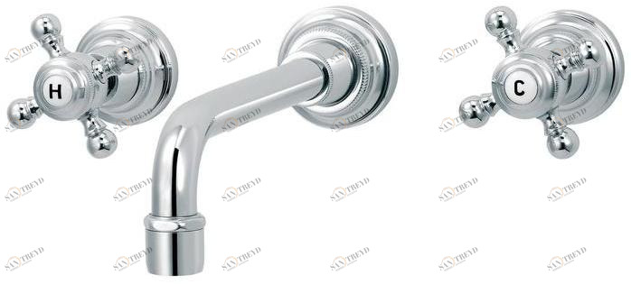 rvb Смеситель для умывальника настенный на 3 отверстия 1920-1921 1921.--.50