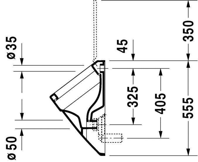 2801320000 Настенный писсуар, уринал с мушкой Duravit Vero - Вид №2