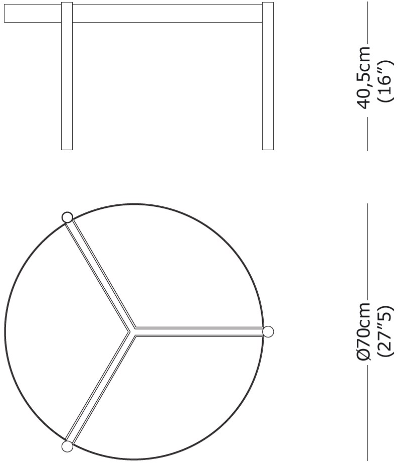 VeniceM Низкий круглый латунный журнальный столик Urban sun-id-1503666 - Вид №3