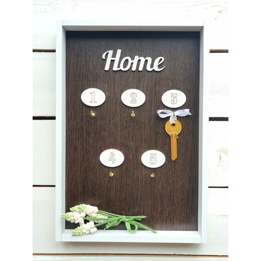 Ключница с 5 крючками Home 20x30x5 мм МДФ цвет белый 85097642 STLM-2157289 Santreyd  - Вид №2
