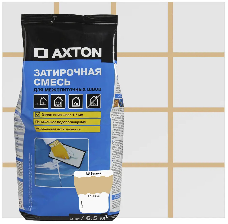 Цементная затирка Axton для плитки и камня, цвет Багамы 2 кг 82403011