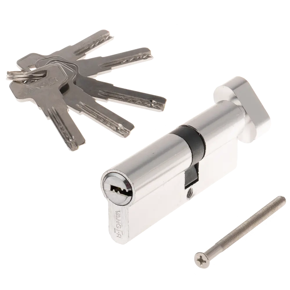 Цилиндр Vanger VM-80 35x45 мм ключ-вертушка цвет хром STLM-2124481