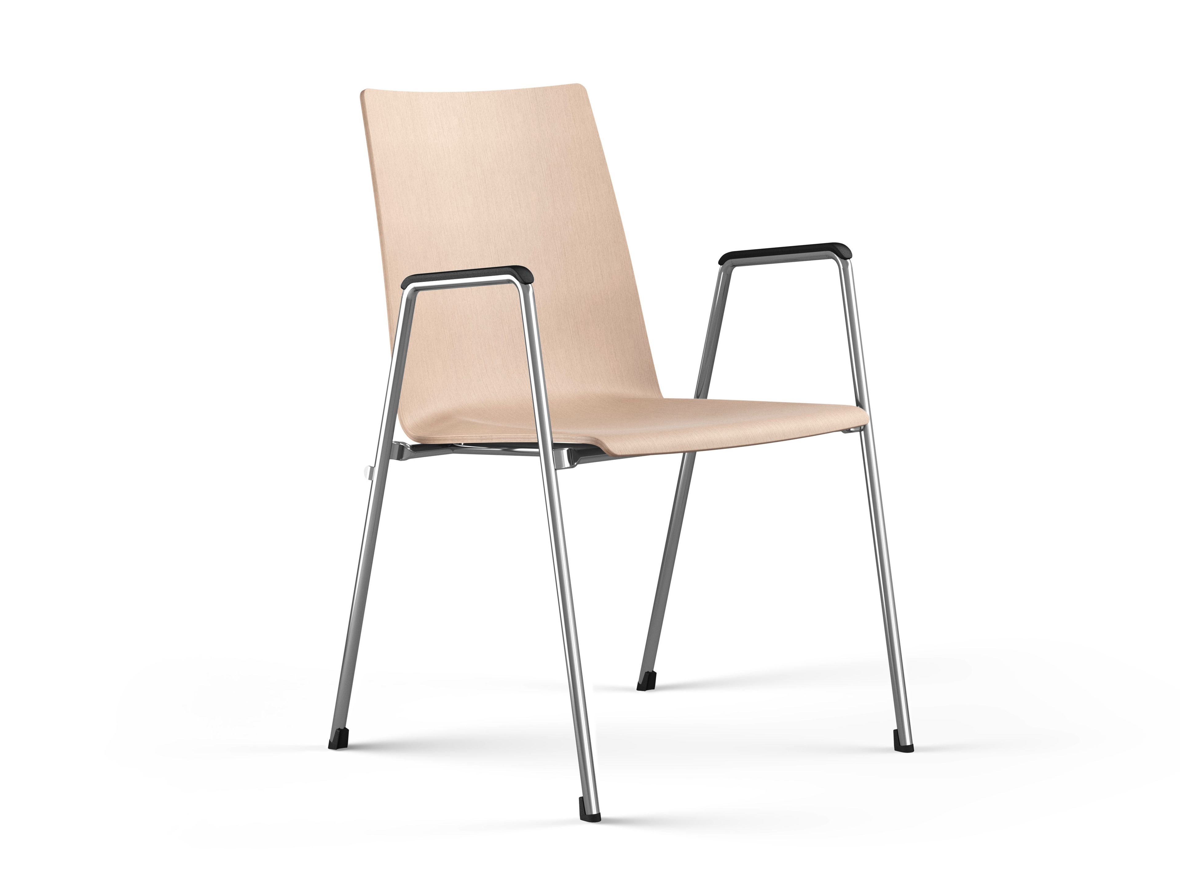 Деревянный штабелируемый стул для конференций с подлокотниками Brunner First ARCH-00095455 - Вид №1