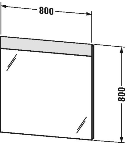 DS746803737 Зеркало с подсветкой DuraStyle #DS7468 800 x 40 мм Белый алюминий, декор Duravit - Вид №1