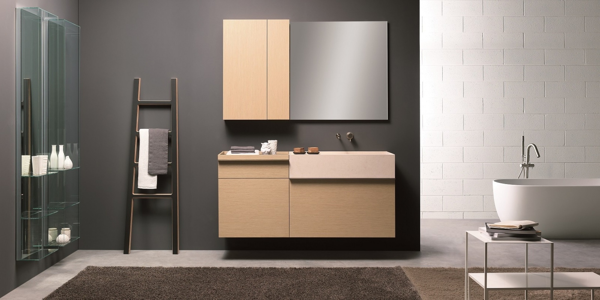 Toscoquattro Тумба-контейнер 60 см с 1 ящиком и верхним лотком PIANO дуб светлый 24T11LE - Вид №1