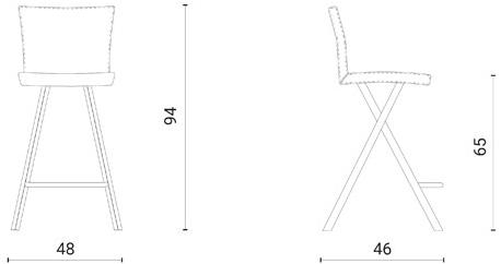 Ozzio Italia Высокий табурет, обитый кожей  S524  - Вид №5