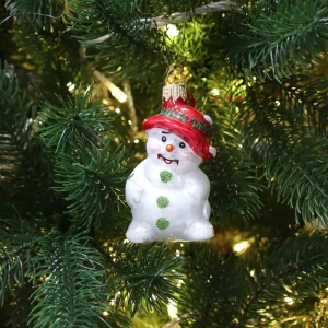 88698585 Елочное украшение Снеговик в шляпе ФУ-594 ,7.5x9 см цвет разноцветный STLM-1526553