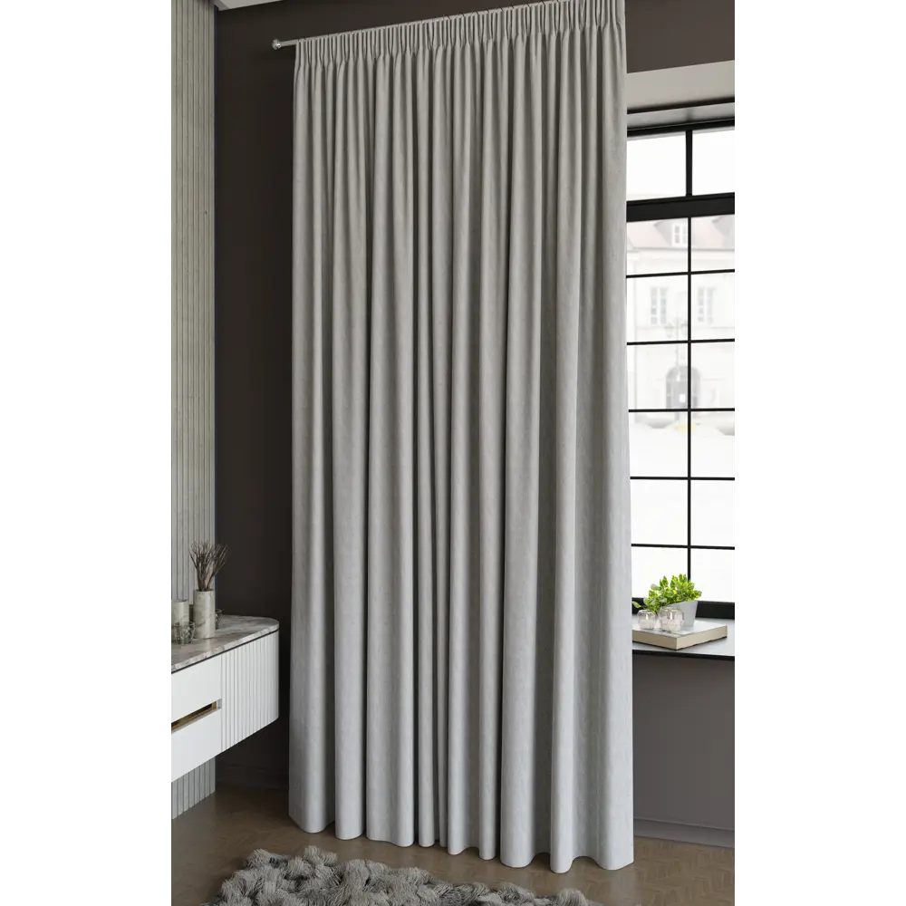 MIAMOZA Штора Фрейм на ленте 200×280 см светло-серый 89398910 STLM-1582397