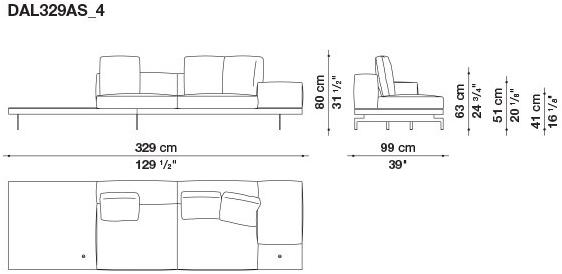 B&B Italia 3-х местный тканевый диван Dock sun-id-1376507 - Вид №63