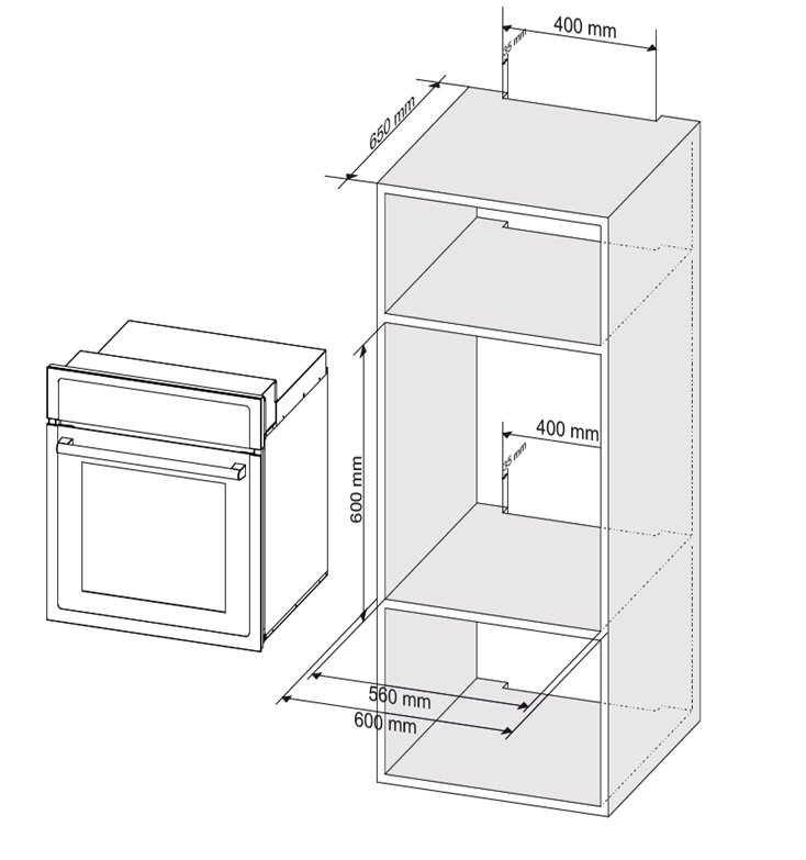9229793 Электрический духовой шкаф RENOVA O90-6DWS3 белый STDN-0028261 - Вид №9